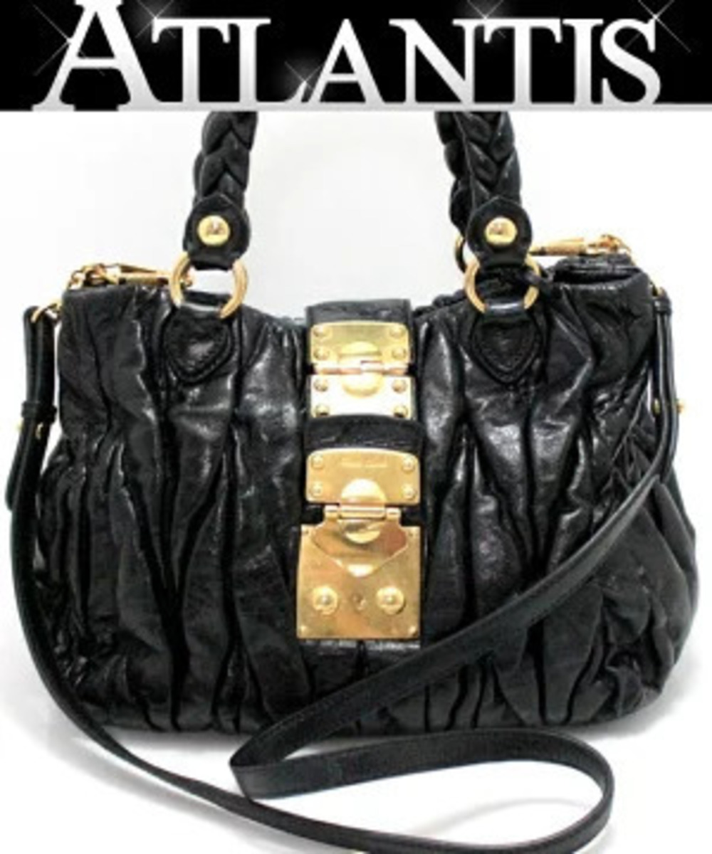 Miu Miu Matelasse Bag Leather Black